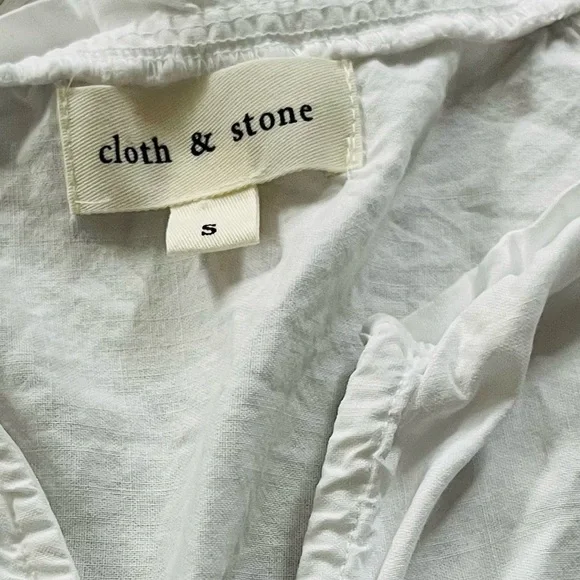 Cloth & Stone ruffle collar raglan sleeve shirt S - Picture 7 of 9